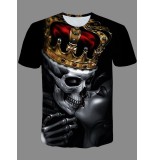 Street O Neck Print Black T-shirt