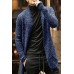 Mens Long-Sleeved Knitted Cardigan Windbreaker Jacket