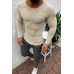 Mens Slim Long Sleeve Round Neck Knit Pullover Men